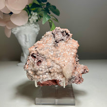 Load image into Gallery viewer, Pink Calcite Crystal Cluster on Stand – Natural Decor
