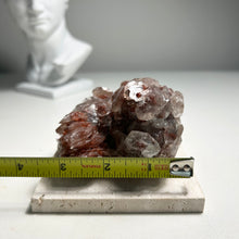 Load image into Gallery viewer, Red Hematite Included Calcite Cluster — Transparent Natural Crystal with Red Mineral Inclusions for Home Decor and Collection
