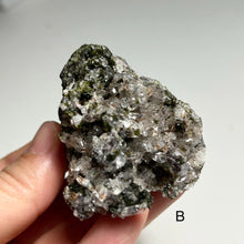 Load image into Gallery viewer, Natural Quartz Crystal Cluster with Green Epidote on Matrix | Raw Mineral Specimens | China
