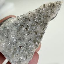 Load image into Gallery viewer, Calcite with Pyrite | Daye Mine, Hubei China | White Calcite Crystal with Golden Pyrite | Mineral Specimen
