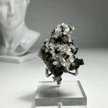 Load image into Gallery viewer, Natural Quartz Crystal Cluster with Green Epidote on Matrix | Sculptural Mineral Specimen | China
