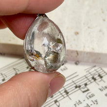 Load image into Gallery viewer, Quartz Pendant in Silver | Mica Included Quartz with Rainbow | Clear Natural Crystal Necklace | One of a Kind Jewelry
