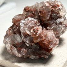 Load image into Gallery viewer, Red Hematite Included Calcite Cluster — Transparent Natural Crystal with Red Mineral Inclusions for Home Decor and Collection
