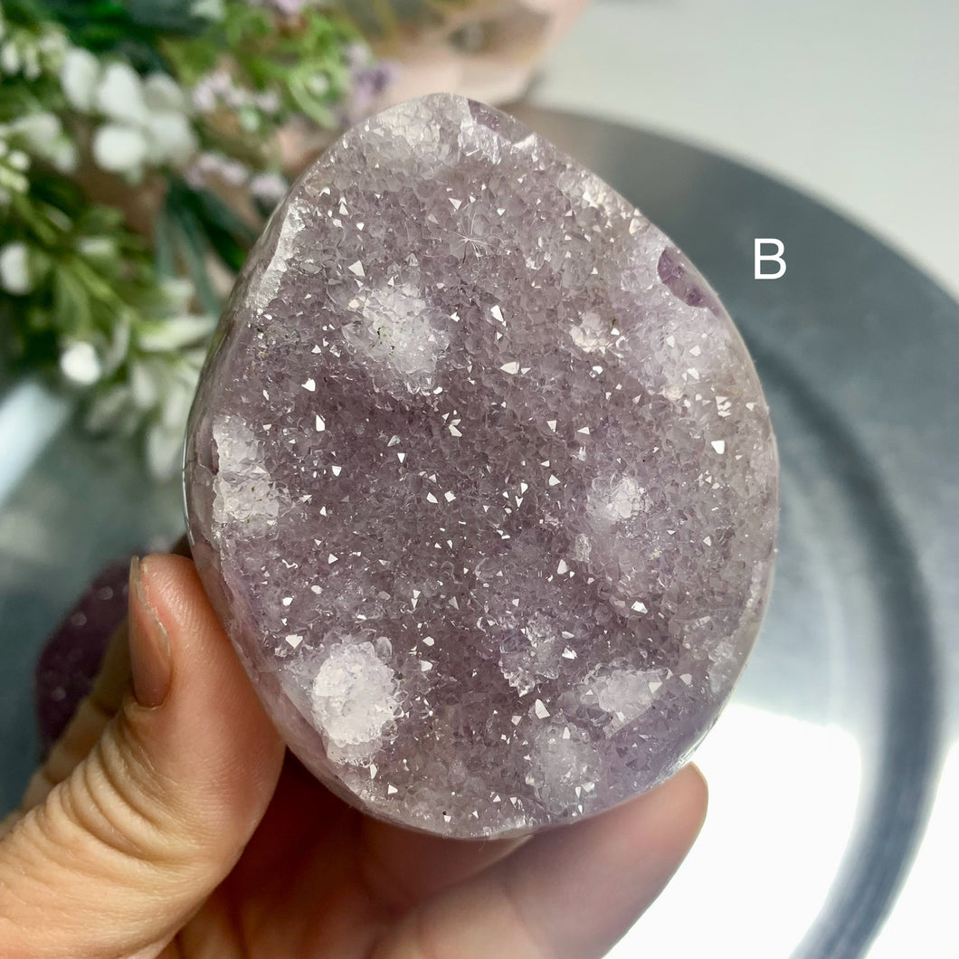 High quality - rare sugary druzy rainbow amethyst freeform from Uruguay