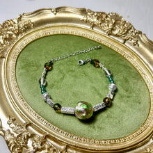 Load image into Gallery viewer, Forest Relic Bracelet | Lampwork Glass Bead Bracelet | Czech Glass &amp; Lava Stone | Handmade Artisan Jewelry
