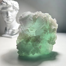 Load image into Gallery viewer, Natural Stepped Fluorite - High Clarity Bi-color Green &amp; Purple Cubic Crystal Specimen
