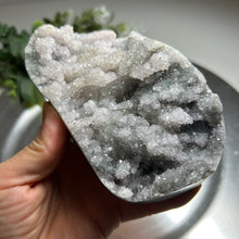 Load image into Gallery viewer, Large Uruguay druzy amethyst with moss-like base + agate skin
