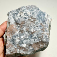 Load image into Gallery viewer, Frosted Blue Fluorite Plate – Natural Cubic Fluorite Crystal Cluster for Home Decor and Mineral Collection
