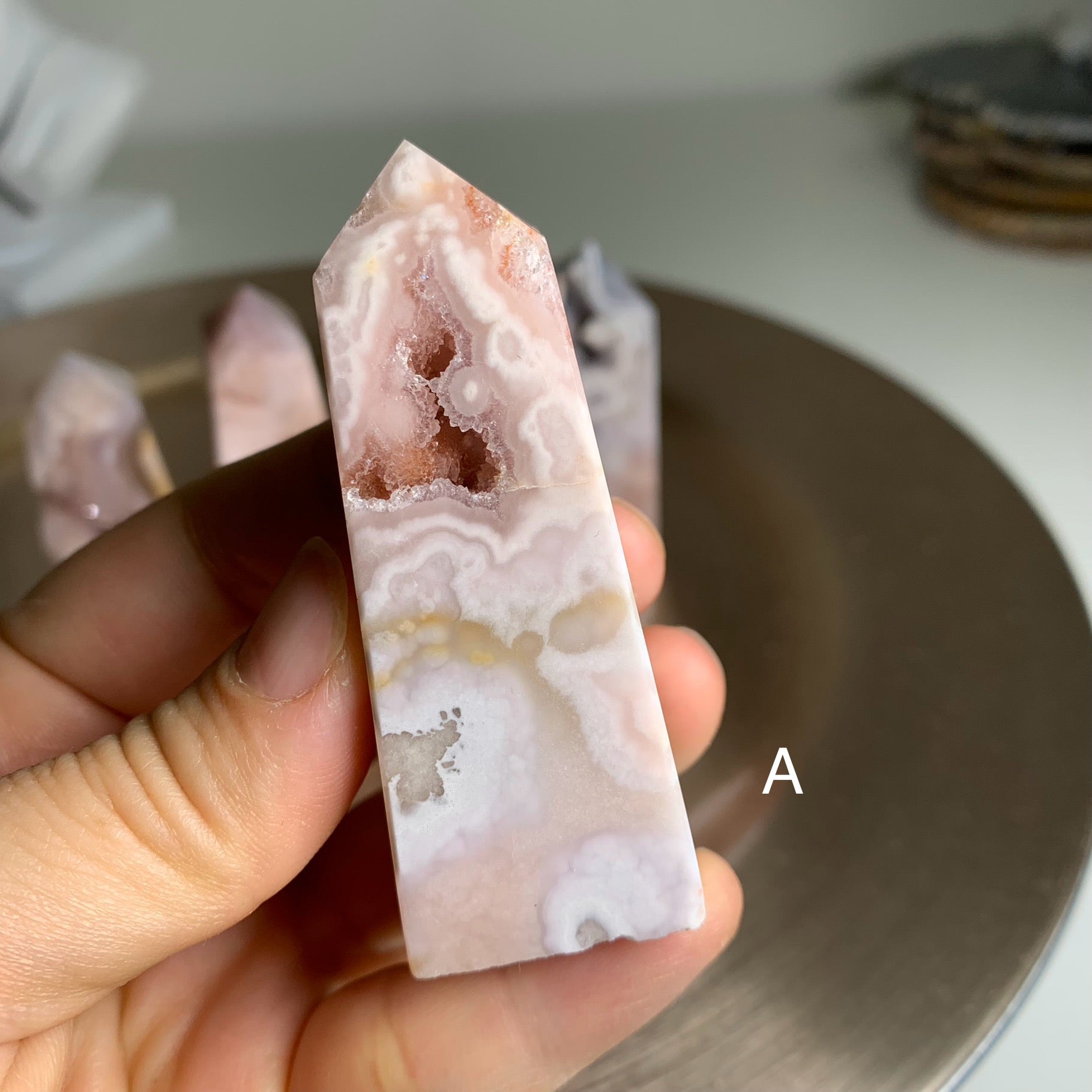 Pink Amethyst Flower online Agate Tower