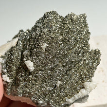 Load image into Gallery viewer, Hunan Pyrite with White Calcite – Sparkling Golden Crystal Cluster for Protection, Wealth Energy &amp; Home Decor
