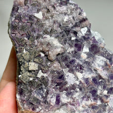 Load image into Gallery viewer, Xianghualing blue purple fluorite with sparkling pyrite surface

