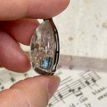 Load image into Gallery viewer, Quartz Pendant in Silver | Mica Included Quartz with Rainbow | Clear Natural Crystal Necklace | One of a Kind Jewelry
