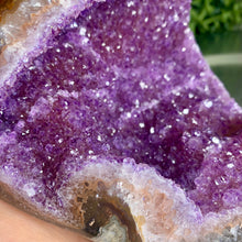 Load image into Gallery viewer, High quality - Uruguay amethyst geode with orange color banding on skin
