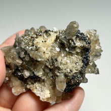 Load image into Gallery viewer, Sphalerite, Pyrite &amp; Calcite Cluster – Rare Golden Crystal Mineral for Energy, Protection &amp; Home Decor
