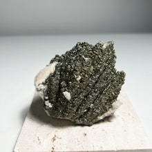 Load image into Gallery viewer, Hunan Pyrite with White Calcite – Sparkling Golden Crystal Cluster for Protection, Wealth Energy &amp; Home Decor
