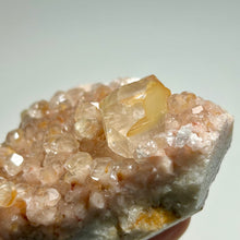Load image into Gallery viewer, Pink Botryoidal Calcite Cluster with Honey Calcite Point
