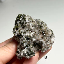 Load image into Gallery viewer, Natural Quartz Crystal Cluster with Green Epidote on Matrix | Raw Mineral Specimens | China
