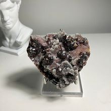 Load image into Gallery viewer, Rare - heart shape Red Garnet on Pink Dolomite Crystal Cluster — Sparkling Natural Mineral Specimen for Home Decor and Collection

