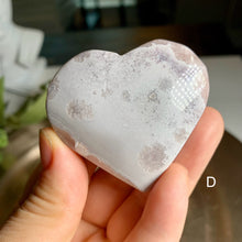 Load image into Gallery viewer, High quality pink flower agate heart
