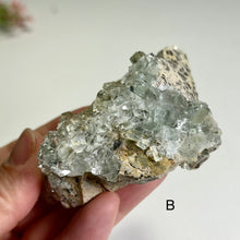 Load image into Gallery viewer, Glass Moss Fluorite on Matrix – Natural Green Fluorite Crystal Cluster, Raw Mineral Specimen, One of a Kind Decor
