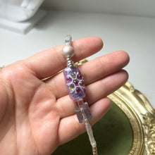 Load image into Gallery viewer, Wisteria Bloom Bracelet | Lampwork Glass &amp; Freshwater Baroque Pearl Bracelet | Czech Glass Beads | Handmade Artisan Jewelry
