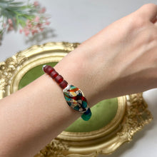 Load image into Gallery viewer, Ocean Mosaic Lampwork Glass Bracelet, Handmade Beaded Bracelet, Sea Glass Inspired Jewelry, Czech Glass Bracelet, Artisan Gift for Her

