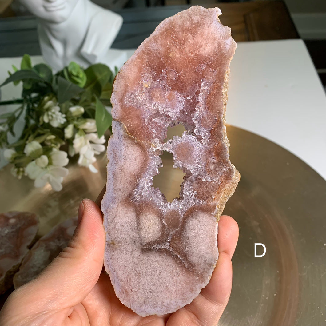 Top quality - pink amethyst slab / flower agate slab/ slice