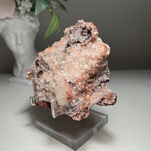 Load image into Gallery viewer, Pink Calcite Crystal Cluster on Stand – Natural Decor
