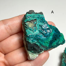 Load image into Gallery viewer, Natural Chrysocolla on Matrix from Peru | Blue Green Copper Mineral Specimens | Select A or B

