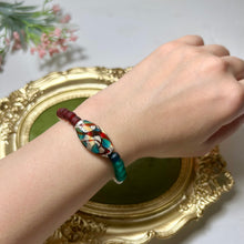 Load image into Gallery viewer, Ocean Mosaic Lampwork Glass Bracelet, Handmade Beaded Bracelet, Sea Glass Inspired Jewelry, Czech Glass Bracelet, Artisan Gift for Her
