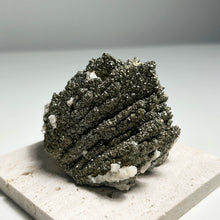 Load image into Gallery viewer, Hunan Pyrite with White Calcite – Sparkling Golden Crystal Cluster for Protection, Wealth Energy &amp; Home Decor
