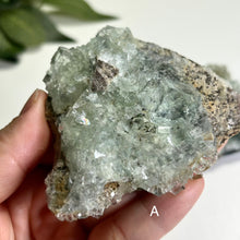 Load image into Gallery viewer, Glass Aquatic Fluorite on Matrix with Manganese Oxide – Natural Green Fluorite Crystal Specimen (A / B)
