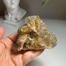 Load image into Gallery viewer, Golden Barite on green fluorite
