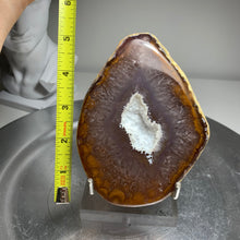 Load image into Gallery viewer, Top quality - brown color Brazilian agate geode with druzy in the middle
