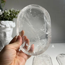 Load image into Gallery viewer, Natural Clear Quartz Crystal Tray - Minimalist Jewelry &amp; Ritual Dish
