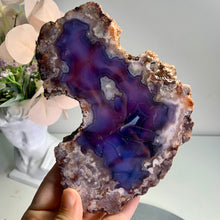 Load image into Gallery viewer, High quality - blue flower agate slab/slice (natural color)
