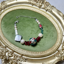 Load image into Gallery viewer, Art Glass Bracelet | Lampwork Bead Bracelet | Czech Glass &amp; Mother of Pearl Jewelry
