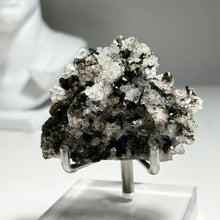 Load image into Gallery viewer, Natural Quartz Crystal Cluster with Green Epidote on Matrix | Raw Mineral Specimen from China | Collector Display
