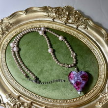 Load image into Gallery viewer, Velvet Heart Lampwork Glass Necklace
