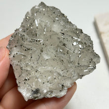Load image into Gallery viewer, Sparkling Calcite Cluster with Golden Pyrite — Rare Crystal Specimen for Home Decor &amp; Healing Energy
