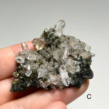 Load image into Gallery viewer, Natural Quartz Crystal Cluster with Green Epidote on Matrix | Raw Mineral Specimens from China

