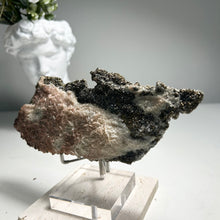 Load image into Gallery viewer, Large Platy Calcite with Needle Calcite and Golden Pyrite — Natural Crystal Plate for Home Decor and Mineral Collection
