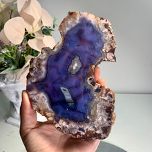 Load image into Gallery viewer, High quality - blue flower agate slab/slice (natural color)
