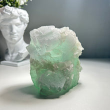 Load image into Gallery viewer, Natural Stepped Fluorite - High Clarity Bi-color Green &amp; Purple Cubic Crystal Specimen
