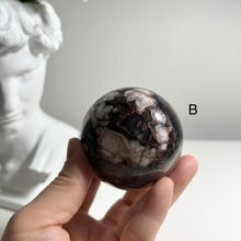 Load image into Gallery viewer, "Glacier Bloom" – Premium Blue Flower Agate Sphere

