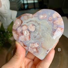 Load image into Gallery viewer, Top quality - pink flower agate heart / druzy pink flower agate heart
