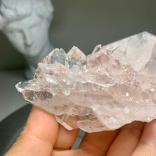 Load image into Gallery viewer, High quality- pink lemurian faden quartz cluster from Colombia
