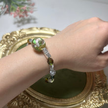 Load image into Gallery viewer, Forest Relic Bracelet | Lampwork Glass Bead Bracelet | Czech Glass &amp; Lava Stone | Handmade Artisan Jewelry
