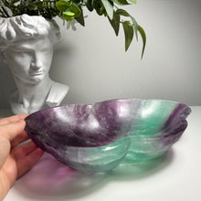 Load image into Gallery viewer, Huge Rainbow Fluorite Wavy Bowl - 10.5" Collector Specimen Statement Piece
