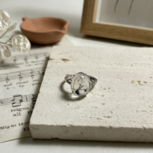 Load image into Gallery viewer, Ancient Water "Enhydro" Quartz Ring – S925 Sterling Silver One-of-a-Kind Jewelry
